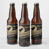 ヴィンテージゴシッカスタムクパーソナライズされたラヴェンハロウィーン ビールラベル (ボトル)