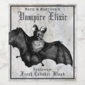 ヴィンテージゴシックこうもりハロウィンヴァンパイアエリクシル ワインラベル (シングルラベル)