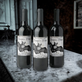 ヴィンテージゴシックこうもりハロウィンヴァンパイアエリクシル ワインラベル