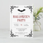 ヴィンテージゴシックこうもり大人ハローウィンパーティ 招待状 (スタンド正面)