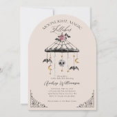 ヴィンテージゴシックのハロウィーンの移動不気味式ベビーシャワー 招待状 (正面)