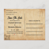 ヴィンテージゴシックのハロウィーン結婚式の日付を保存 案内ポストカード (裏面)