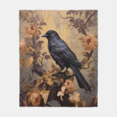 ヴィンテージゴシックのバラブッシュ金ゴールド フリースブランケット (正面)