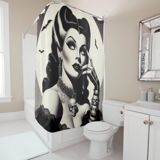 ヴィンテージゴシックのピンアップ シャワーカーテン (インサイチュ)
