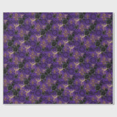 ヴィンテージゴシックのフェニックスとバラ紫のパターン ラッピングペーパー (フラット)