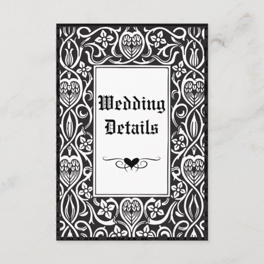 ヴィンテージゴシックの黒と白のロイクロフトフレーム エンクロージャーカード (正面)