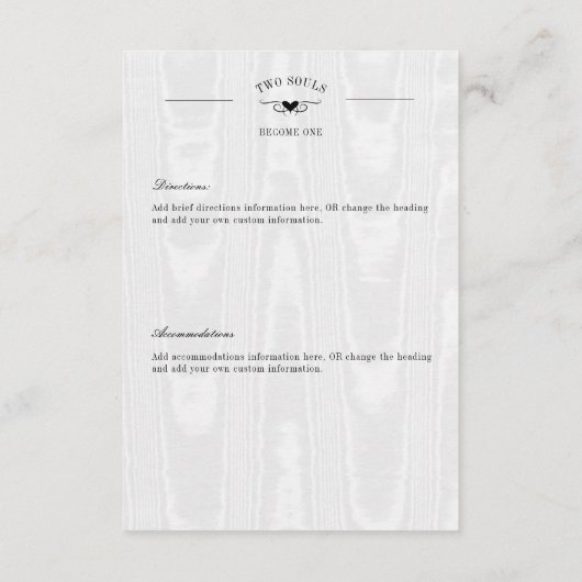 ヴィンテージゴシックの黒と白のロイクロフトフレーム エンクロージャーカード (裏面)