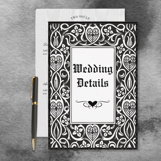 ヴィンテージゴシックの黒と白のロイクロフトフレーム エンクロージャーカード