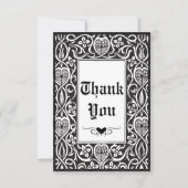 ヴィンテージゴシックの黒と白のロイクロフトフレーム サンキューカード (正面)