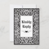 ヴィンテージゴシックの黒と白のロイクロフトフレーム 出欠カード (正面)