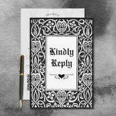 ヴィンテージゴシックの黒と白のロイクロフトフレーム 出欠カード