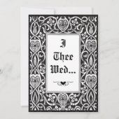 ヴィンテージゴシックの黒と白のロイクロフトフレーム 招待状 (正面)