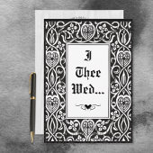 ヴィンテージゴシックの黒と白のロイクロフトフレーム 招待状