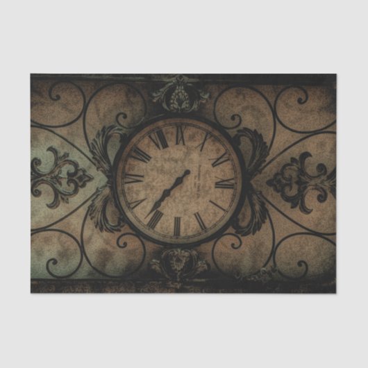 ヴィンテージゴシックアンティークウォールクロックスチームパンク 薄葉紙 (正面)