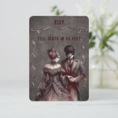 ヴィンテージゴシックウェディングの返信カード 出欠カード (スタンド正面)