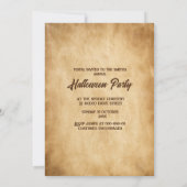 ヴィンテージゴシックカボチャスカルスプキーのハロウィーン 招待状 (裏面)