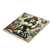 ヴィンテージゴシックガールイラストレーション タイル (側面)