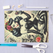 ヴィンテージゴシックガールイラストレーション 薄葉紙 (クラフト)