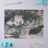 ヴィンテージゴシックガール&レイヴンデクページ 薄葉紙 (クラフト)