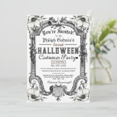 ヴィンテージゴシッククラシック体ハロウィーンの衣装パーティー 招待状 (スタンド正面)