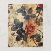 ヴィンテージゴシックグランジフローラスクラップブック紙 (裏面)