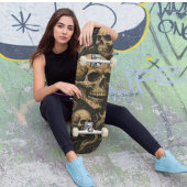 ヴィンテージゴシックスカルアートマカブレスケルトンスモーク スケートボード