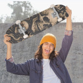 ヴィンテージゴシックスカルアートマカブレスケルトンスモーク スケートボード