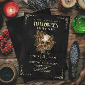 ヴィンテージゴシックスカルエレガント成人ハローウィンパーティ 招待状