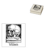 ヴィンテージゴシックスカルオン図書名 ラバースタンプ (押印)