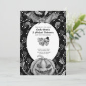 ヴィンテージゴシックスカルハロウィーンゴシック招待状 招待状 (スタンド正面)