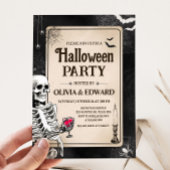 ヴィンテージゴシックスカル大人ハローウィンパーティ 招待状