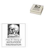 ヴィンテージゴシックスカル書名 ラバースタンプ (押印)