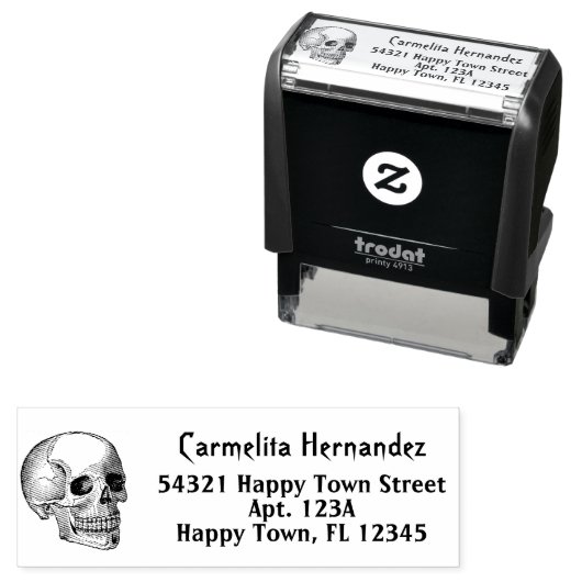 ヴィンテージゴシックスカル骨格差出人住所 セルフインキングスタンプ (インサイチュ)