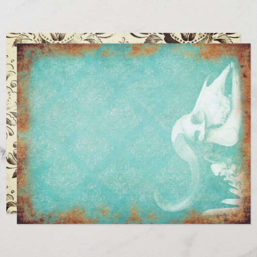 ヴィンテージゴシックスクラップブック紙 (正面/裏面)