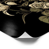 ヴィンテージゴシックスケルトンスカルレイヴンポイズンハロウィーン ポスター (コーナー)