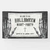 ヴィンテージゴシックスケルトンハロウィン 横断幕 (横)