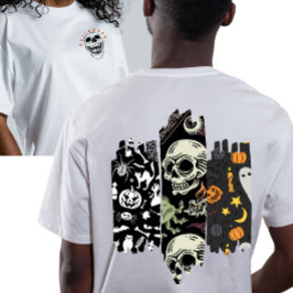 ヴィンテージゴシックスタイルトリプルブラシストロークハロウィン Tシャツ