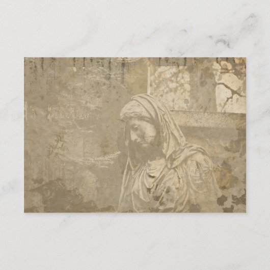 ヴィンテージゴシックストーンエンジェルウェディングレセプション エンクロージャーカード (裏面)