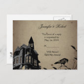 ヴィンテージゴシックハウスウェディングRSVPポストカード インビテーションポストカード (正面/裏面)