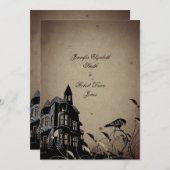 ヴィンテージゴシックハウス結婚式招待状 招待状 (正面/裏面)