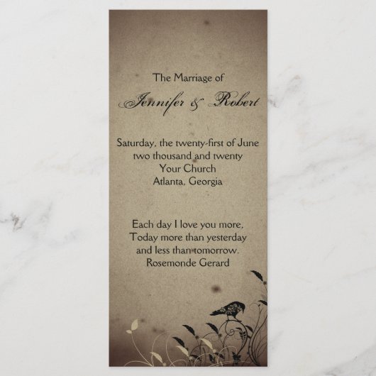 ヴィンテージゴシックハウス結婚式 プログラム (正面)