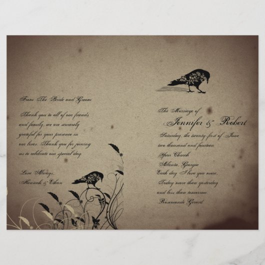 ヴィンテージゴシックハウス結婚式 プログラム (正面)