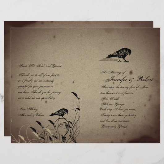 ヴィンテージゴシックハウス結婚式 プログラム (正面/裏面)