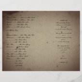 ヴィンテージゴシックハウス結婚式 プログラム (裏面)