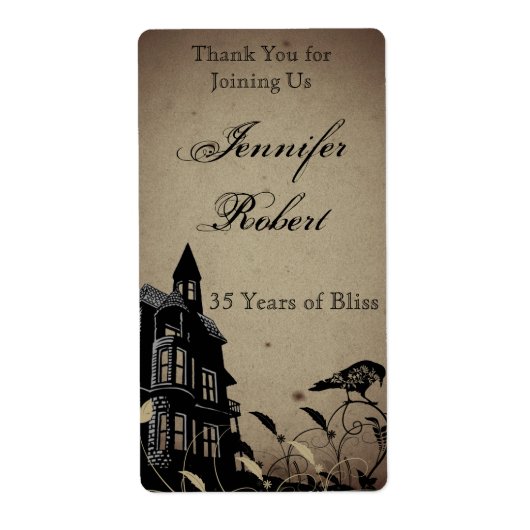 ヴィンテージゴシックハウス記念日ワインラベル ラベル (正面)