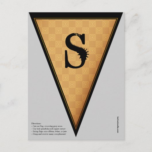 ヴィンテージゴシックハロウィンバナー旗 ポストカード (正面)