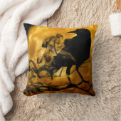 ヴィンテージゴシックハロウィン大黒烏 クッション (ブランケット)