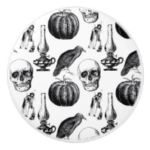 ヴィンテージゴシックハロウィン陶器引き出しノブ