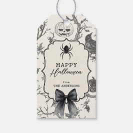 ヴィンテージゴシックハロウィン 家族の名前 ギフトタグ