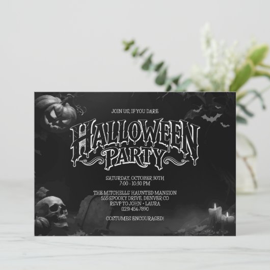 ヴィンテージゴシックハロウィン 招待状 (スタンド正面)